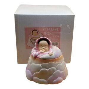 Dicksons God Bless This Baby Girl Resin Keepsake Box